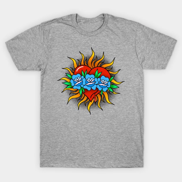 Heart o flame T-Shirt by churchtattoo